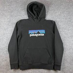 Patagonia Uprisal Hoodie Mens M Black Pullover Drawstring Box Logo P-6 Gorpcore